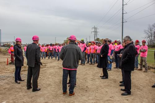 Pink Elevator Ribbon Cutting Ceremony